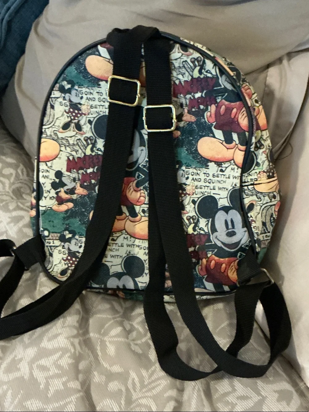 disney Vintage Comic Mickey Mini Backpack - Black, Cream, Green, Orange